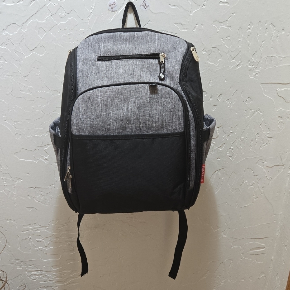 Fisher Price Diaper Bag Backpack with Changing Pad and Stroller Straps